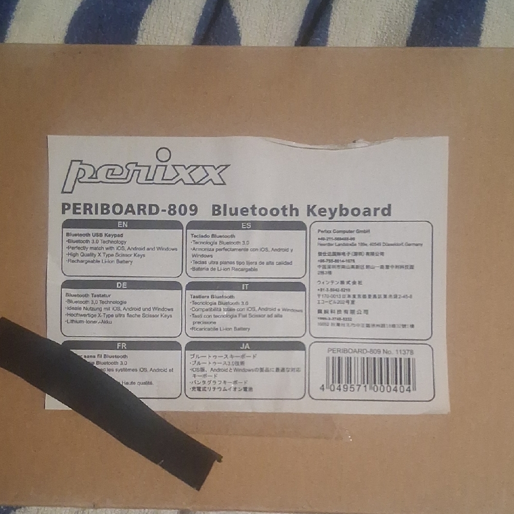 Perixx PERIBOARD-809 Bluetooth Keyboard N.O.B